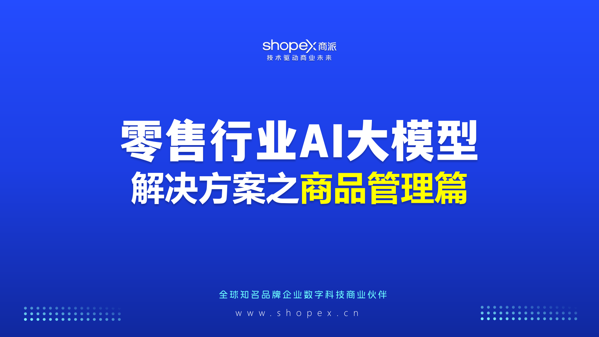 零售行业AI大模型解决方案之「商品」篇｜商派